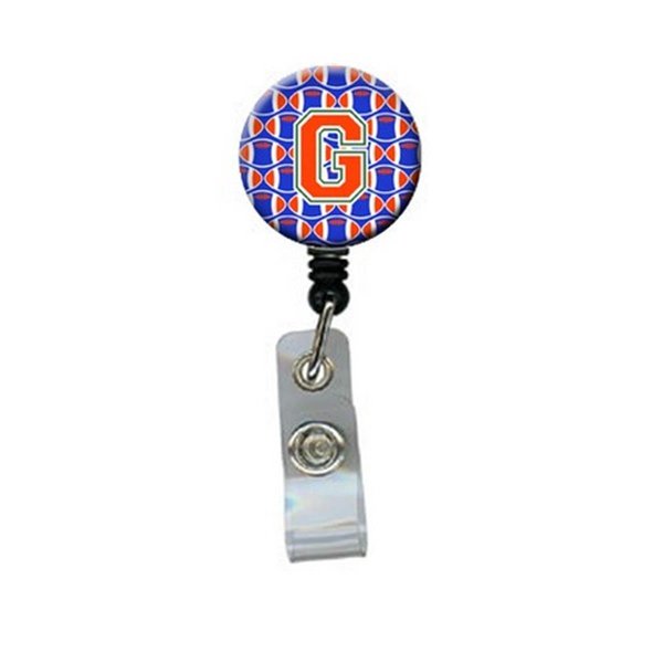 Carolines Treasures Letter G Football Green, Blue and Orange Retractable Badge Reel CJ1083-GBR